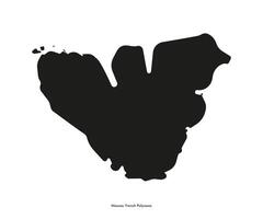isolated simplified illustration icon with black silhouette of Moorea island map. Part of French Polynesia. White background vector