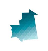 isolated illustration icon with simplified blue silhouette of Mauritania map. Polygonal geometric style. White background. vector