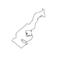 isolated simplified illustration icon with black putline silhouette of Monaco map. White background vector