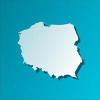 isolated simplified illustration icon with blue silhouette of Poland map. Dark blue background vector