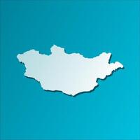 isolated simplified illustration icon with blue silhouette of Mongolia map. Dark blue background vector