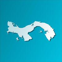 isolated simplified illustration icon with blue silhouette of Panama map. Dark blue background vector