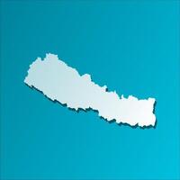 isolated simplified illustration icon with blue silhouette of Nepal map. Dark blue background vector