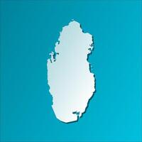 isolated simplified illustration icon with blue silhouette of Qatar map. Dark blue background vector