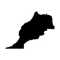 isolated simplified illustration icon with black silhouette of Morocco map. White background vector