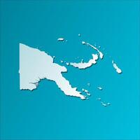 isolated simplified illustration icon with blue silhouette of Papua New Guinea map. Dark blue background vector