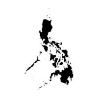 isolated simplified illustration icon with black silhouette of Philippines map. White background vector