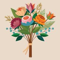 flower bouquet real stick vector