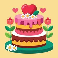 mother s day cake white background. vector