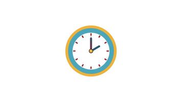 Animation wall clock counterclockwise. 1 hour back. suitable for Daylight Savings Time Ends video