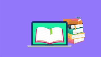elearning conceito, conectados Sala de aula e palestras, digital Educação e cursos, ensino dando conectados palestra, 2d animação grampo video