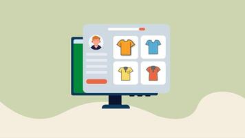 Customer Purchasing from Online Store, Checkout Process and eCommerce Website, Animation Clip video