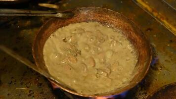 Bubbling Curry Sauce Being Stirred In Local Restaurant video