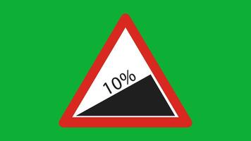 Steep Ascent and Steep Descent warning road sign. danger hill caution traffic sign. Attention red triangle mark video