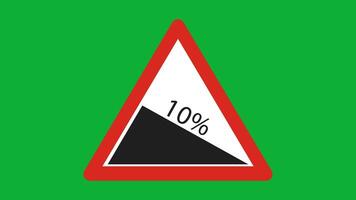 Steep Ascent and Steep Descent warning road sign. danger hill caution traffic sign. Attention red triangle mark video