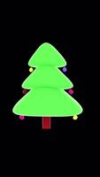 3D Christmas Tree Rotating Animation Vertical Alpha Channel video