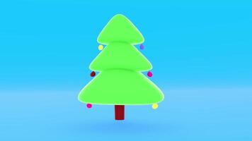 3D Christmas Tree Rotating Animation video