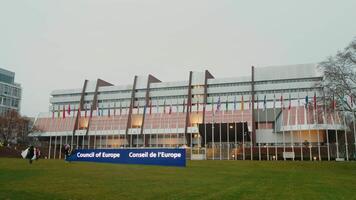 European Council large view build in France. video
