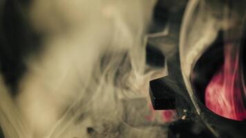 Mechanism of Clock Gears Turning in Smoke Ambiance video