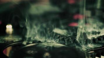 Abstract Smoke Atmosphere and Mechanic Turning Gears video