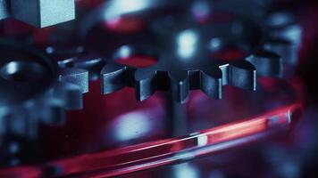 Clock Gears Turning and Red Alert Light video