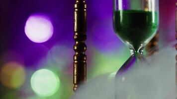 Sand Watch in Smoke and Colorful Bokeh video