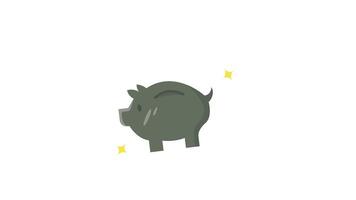 piggy bank icon animation, saving money icon symbol animated video