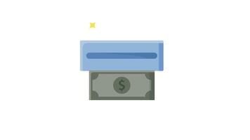 withdraw money from ATM icon animation isolated alpha channel video
