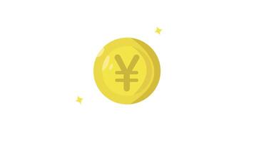 Yuan coin currency icon animation video