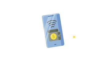 e wallet icon mobile wallet icon animation , motion graphic video