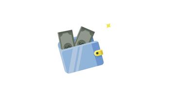 wallet and paper money icon animation isolated alpha channel video