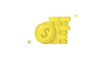 pile of coins icon animation , stack of coins symbol icon video