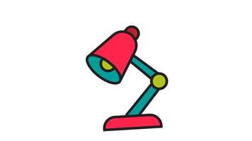 Animated study lamp icon . Seamless looping with alpha channel on transparent background video