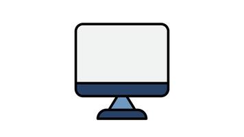 Animated online school with student and computer icon video