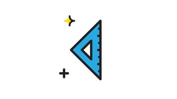 Animated triangle ruler icon . Seamless looping with alpha channel on transparent background video