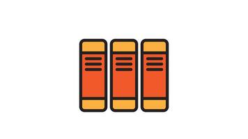 Animated library with book icon . Seamless looping with alpha channel video
