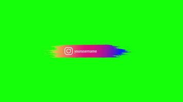 Modern social media lower thirds animation space available for username tex on green screen video