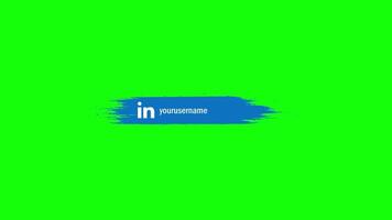 Modern social media lower thirds animation space available for username tex on green screen video