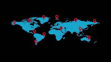 2d wald maps location pop up animation 4k green screen video