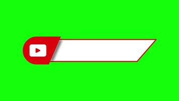 Modern social media lower thirds animation space available for username tex on green screen video