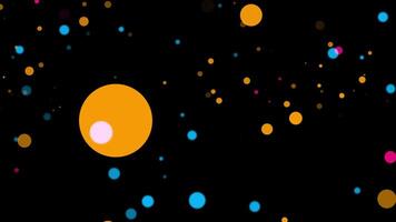Animation loop orange pink blue bokeh particles animation falling video