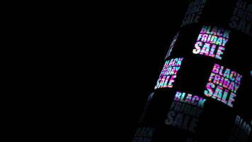 Black Friday Sale 3D tube lightning text abstract loop background video