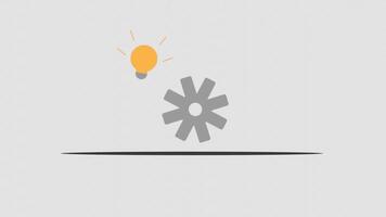 Animated flat design problem solving illustration video