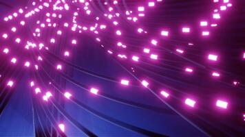 oncept of signal transmission over an optical fiber. Seamles loop, 3d render. video