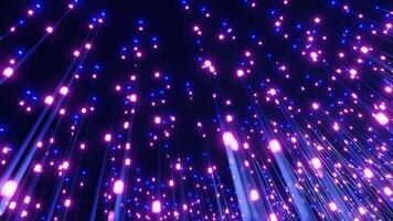 Light transmission through fiber optic cables. Bundles of abstract optical fiber lines. Seamles loop, 3d render. video