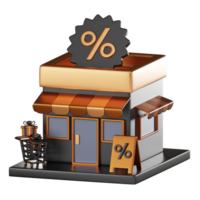Superstore with Our Engaging 3D Store Front Icon. 3D render png