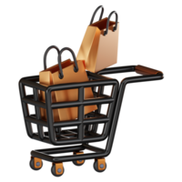 migliorare il tuo in linea shopping Esperienza con nostro moderno 3d shopping carrello icona. 3d rendere png