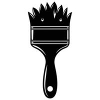 a black and white illustration of a paintbrush vector