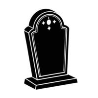 gravestone silhouette white background. vector