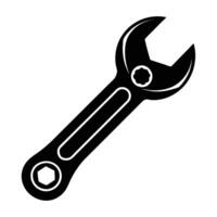 a wrench icon on a white background vector